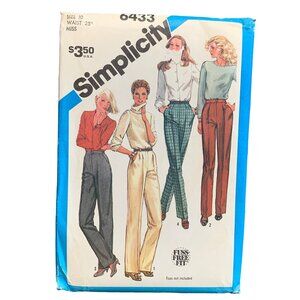 Vintage Simplicity 8433 Women's Pants Sewing Pattern Size 10 Misses - uncut